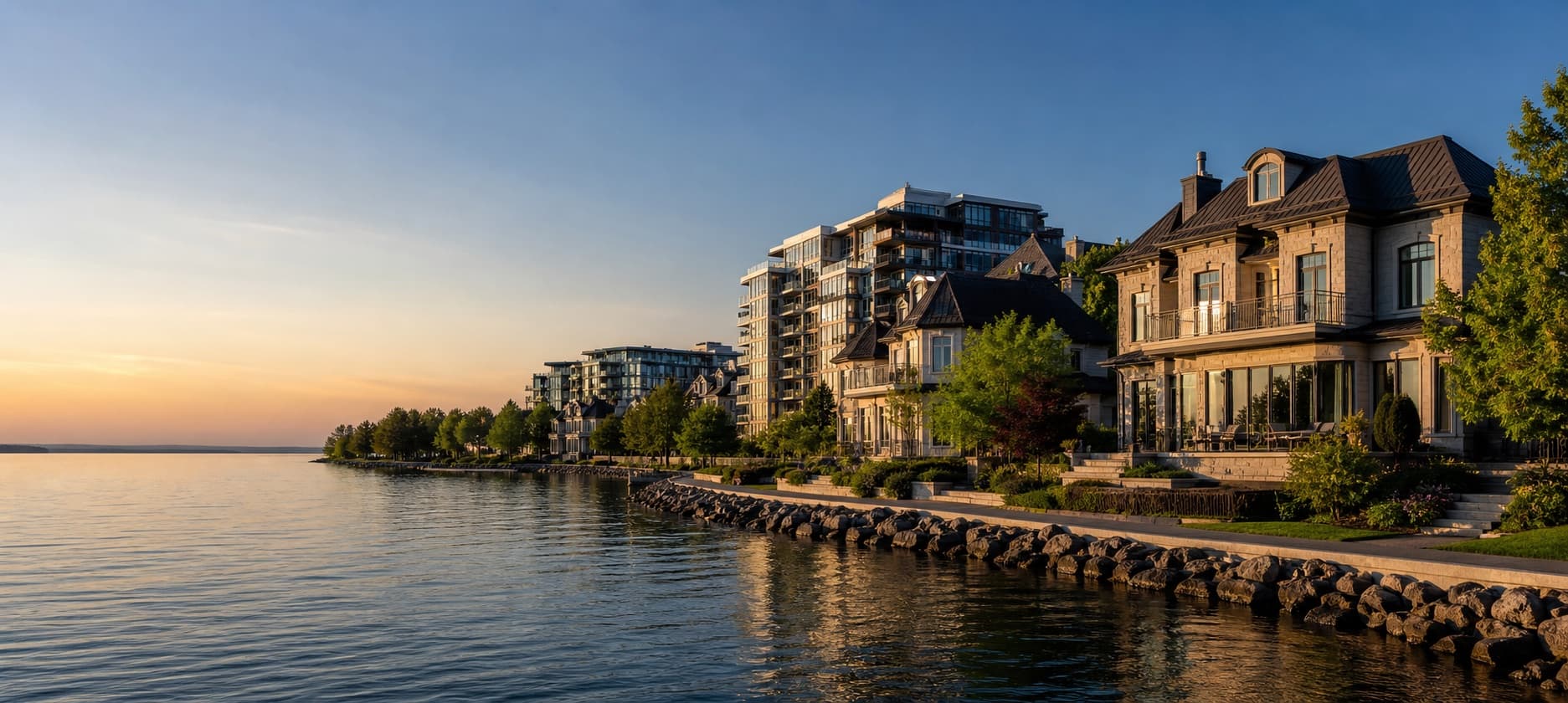 Modern waterfront homes and condos near downtown Barrie